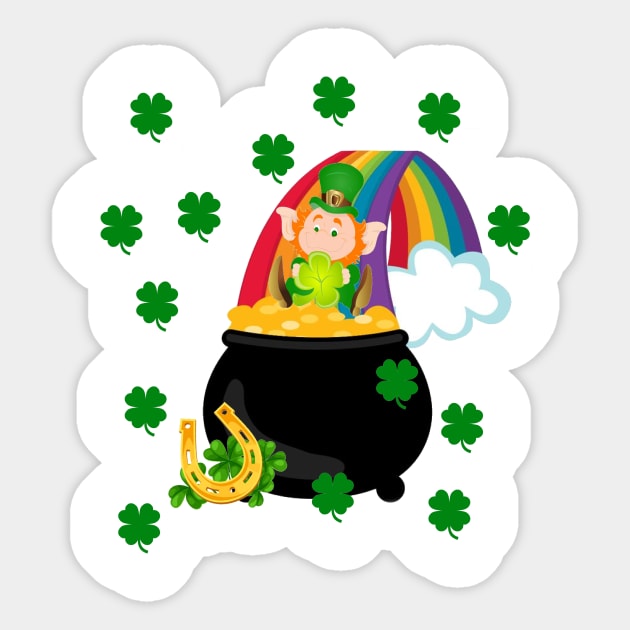 Leprechaun on rainbow Sticker by Mony Shop